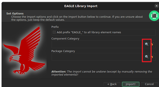 Screenshot LibrePCB 2.0.1 - choose options